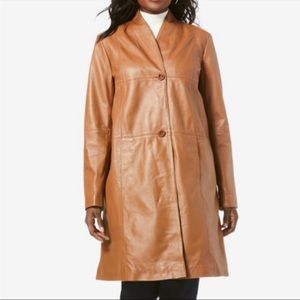 Leather Swing Coat by Jessica London